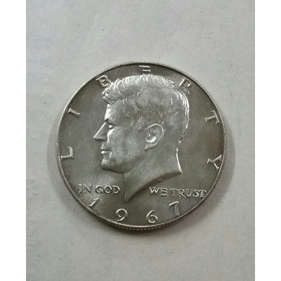 Монета 0,5 доллара США 1967 год. Кеннеди. Серебро.
